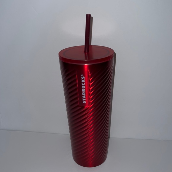Starbucks Red Stainless Steel 24 oz. Holiday 2022 Cold Cup with Straw - Picture 1 of 8